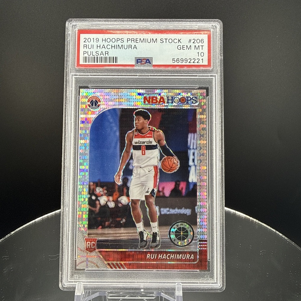 Rui Hachimura 2019-20 Panini Hoops Premium Stock #206 Pulsar Prizm PSA 10 RC Gem
